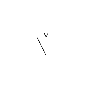 Symbol: contact inchis - contact de trecere cu eliberare
