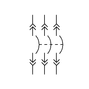 Symbol: intreruptoare de circuit - intreruptor tripolar